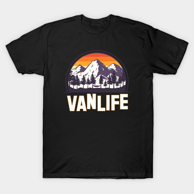 Retro Van I VanLife Camping & Mountains T-Shirt by 5StarDesigns